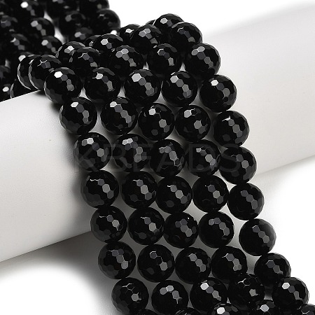 Natural Black Onyx Beads Strands G-C280-B01-10mm-1