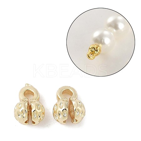 Flower Brass Bead Tips KK-M326-10G-1