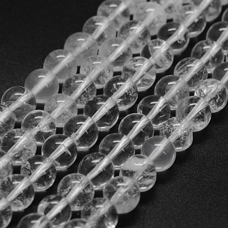 Natural Quartz Crystal Beads Strands X-G-F570-01-6mm-1