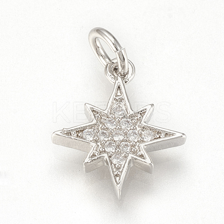 Brass Micro Pave Cubic Zirconia Charms ZIRC-Q015-041P-1