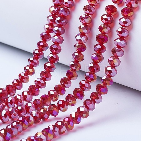 Electroplate Glass Beads Strands EGLA-A034-T6mm-B07-1
