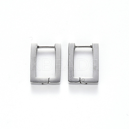 Tarnish Resistant 304 Stainless Steel Huggie Hoop Earrings STAS-S103-22P-1