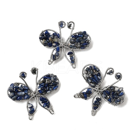 Butterfly Natural Lapis Lazuli Brooch G-A278-02P-04-1