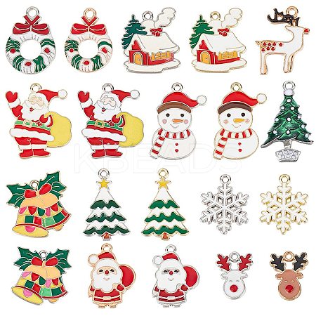 40Pcs 20 Style Alloy Enamel Pendants ENAM-SC0003-61-1