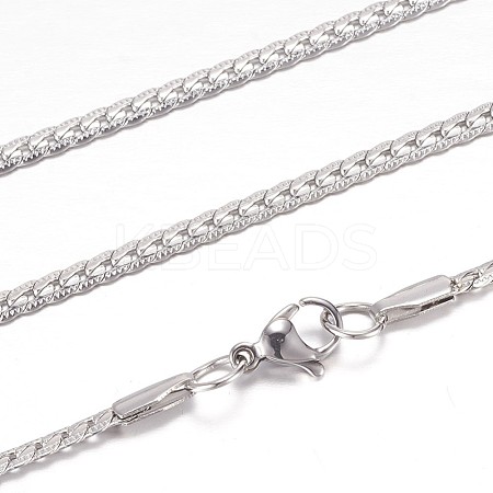 304 Stainless Steel Curb Chain Necklaces STAS-G083-57P-1