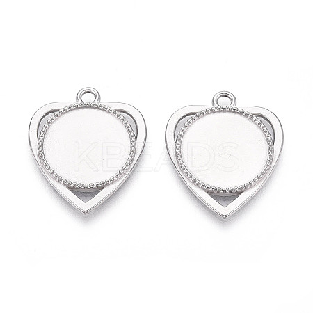 304 Stainless Steel Pendant Cabochon Component STAS-N114-05P-1