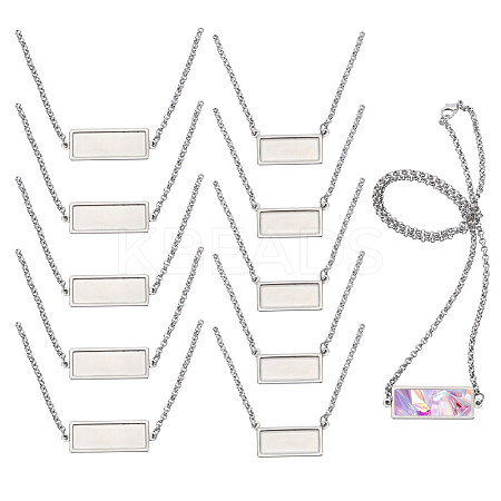 10Pcs 2 Styles 304 Stainless Steel Rolo Chain Necklaces Making NJEW-CA00001-1