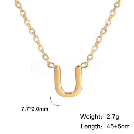 201 Stainless Steel Initial Pendant Necklaces FS-WG78A3B-21-1