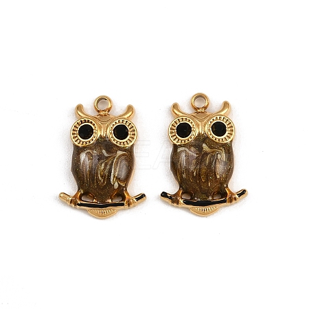 304 Stainless Steel Rhinestone Pendants STAS-P410-20G-1