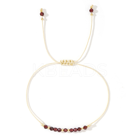 Natural Birthstone Braided Bead Bracelets for Women VA8051-1-1