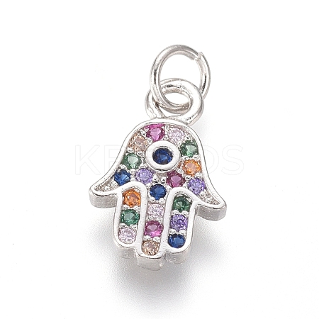 Brass Micro Pave Cubic Zirconia Charms X-ZIRC-I032-52P-1