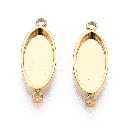 304 Stainless Steel Connector Cabochon Settings STAS-N115-34G-1