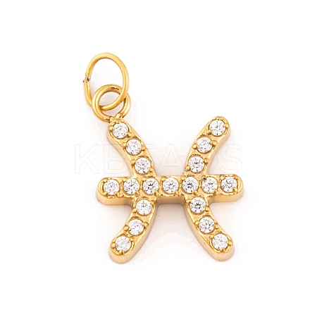 316 Stainless Steel Micro Pave Cubic Zirconia Pendants LS-STAS-K284-01H-G-1