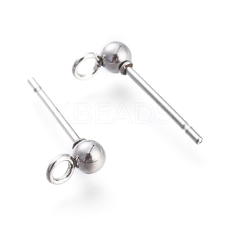 202 Stainless Steel Stud Earring Findings STAS-I324-01P-6mm-1
