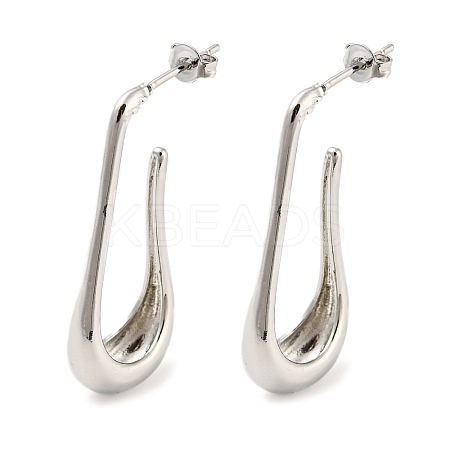 Rack Plating Brass Teardrop Stud Earrings EJEW-P242-04P-1