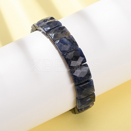 Natural Lapis Lazuli Beaded Stretch Bracelets for Unisex G-K303-02F-1