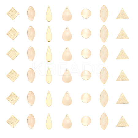 42Pcs 7 Style Brass Pendants KK-DC0002-16-1