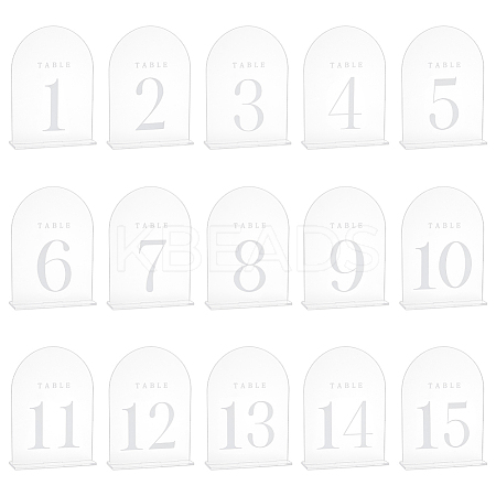 Number 1~15 Acrylic Table Place Cards AJEW-WH0709-140-1