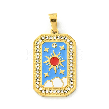 Ion Plating(IP) 304 Stainless Steel Pendants STAS-C101-08G-05-1