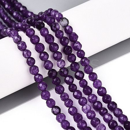 Dyed Natural White Jade Beads Strands G-T139-4mm-60-13-1