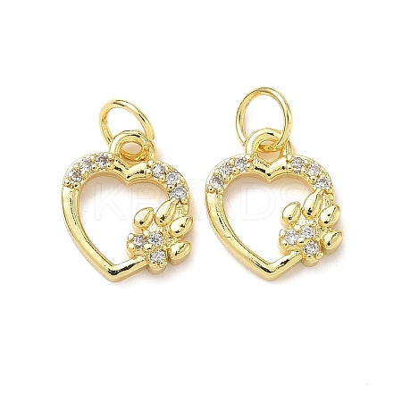 Brass Micro Pave Cubic Zirconia Pendants KK-I379-15G-07-1