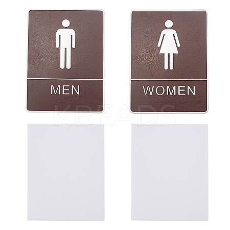 Acrylic Bathroom Sign Stickers DIY-GF0002-48-1