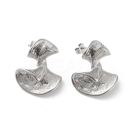 Non-Tarnish 304 Stainless Steel Stud Earrings for Women EJEW-D095-01P-1