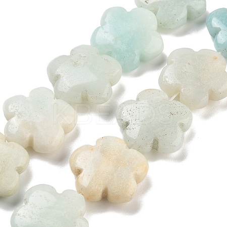 Natural Flower Amazonite Beads Strands G-F769-F01-02-1