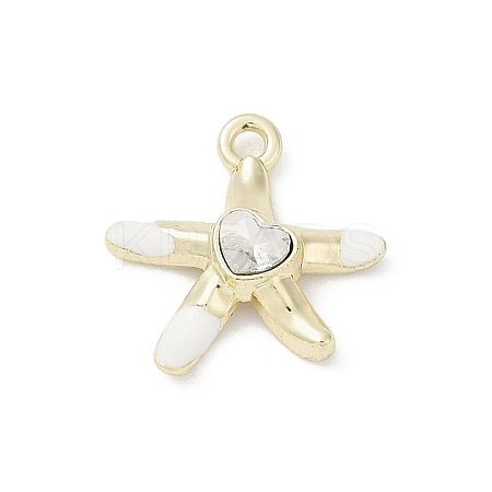 Rack Plating Alloy Enamel Rhinestone Pendants PALLOY-R151-41G-03-1