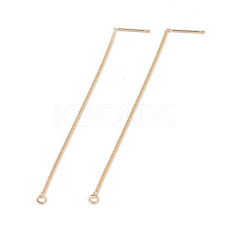 Brass Stud Earring Findings X-KK-Q750-043G-1