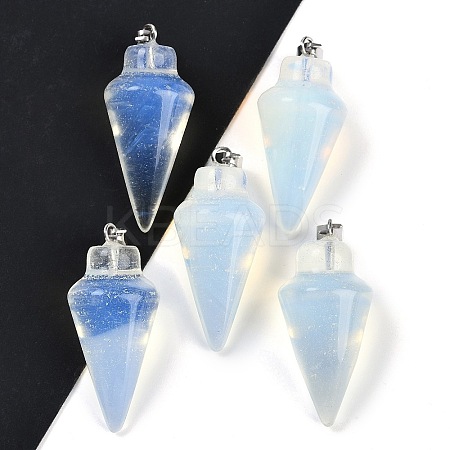 Opalite Gemstone Pointed Pendants G-K384-01P-06-1