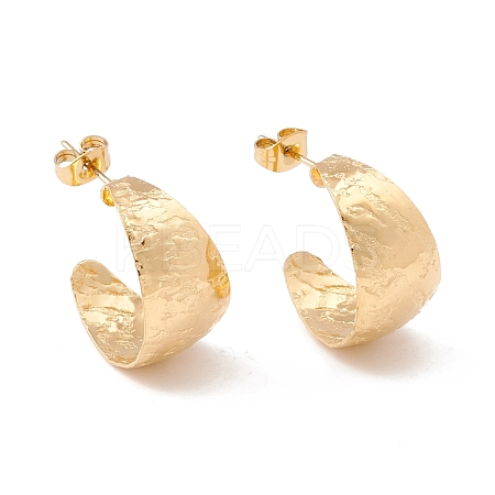Ion Plating(IP) 304 Stainless Steel Chunky C-shape Stud Earrings EJEW-P198-13G-1