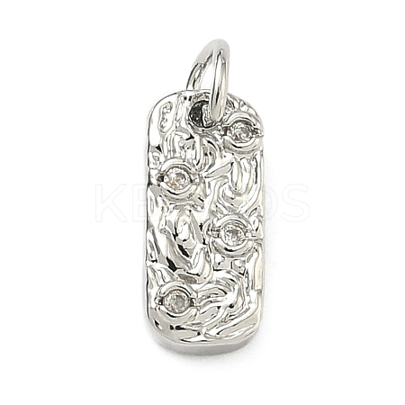 Five Elements Theme Brass Micro Pave Clear Cubic Zirconia Charms KK-F934-02E-P-1