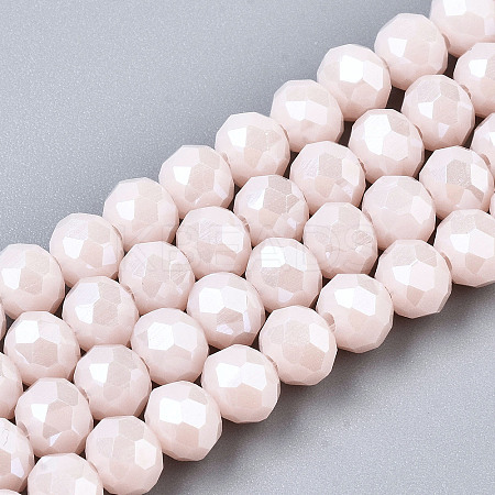 Electroplate Glass Beads Strands EGLA-A034-P10mm-A08-1