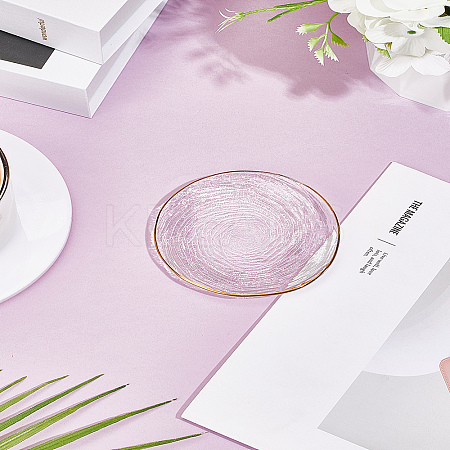 1Pc Round Glass Coaster AJEW-LP0006-86A-1