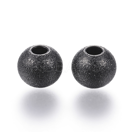 201 Stainless Steel Textured Beads LS-STAS-P108-05B-1