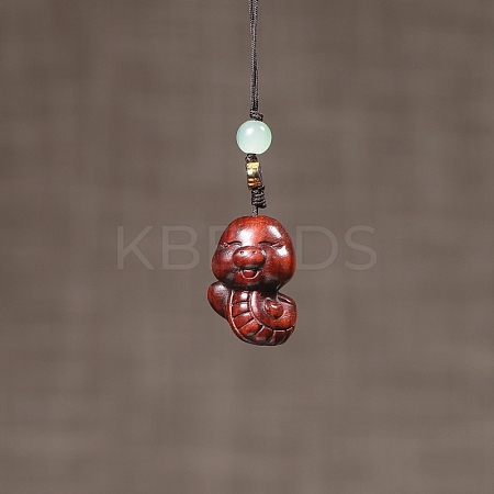 Zodiac Snake Sandalwood Pendant Decorations PW-WG0676D-02-1