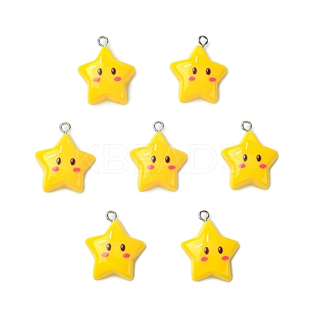 20Pcs Opaque Resin Pendants RESI-YW0005-08-1