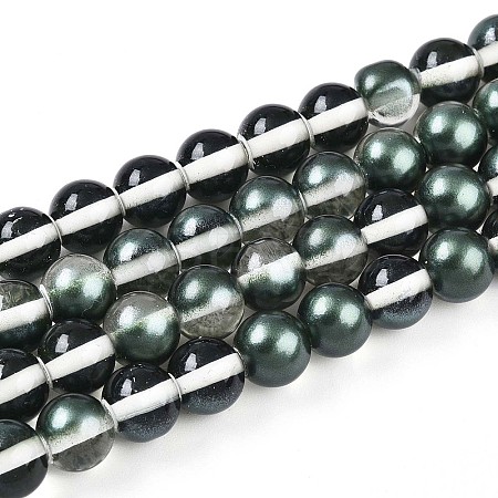 Baking Paint Transparent Glass Beads X1-DGLA-N011-8mm-07-1