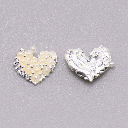 Alloy Heart Cabochons MRMJ-WH0078-11-1