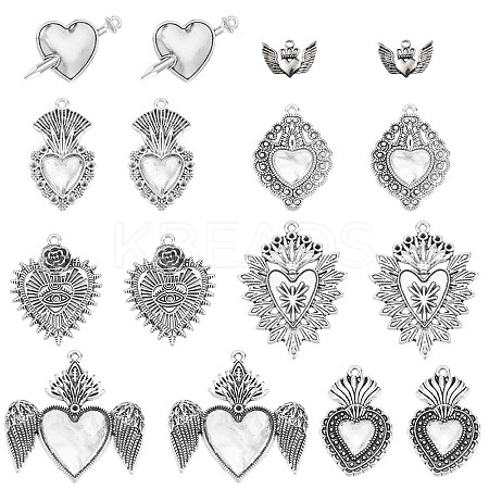 8 Styles Tibetan Style Alloy Pendants FIND-SC0010-46-1