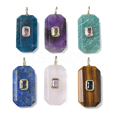 Natural Mixed Stone Faceted Pendants G-F819-02G-1