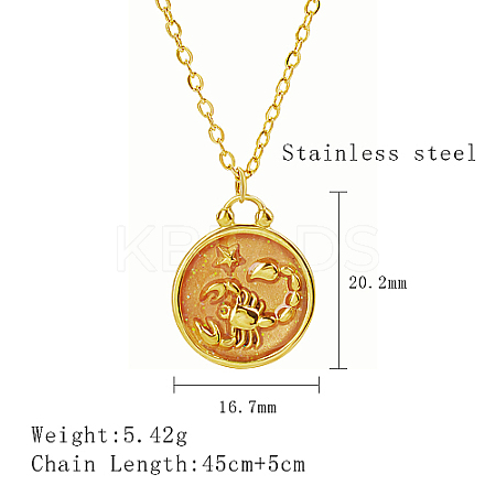 Stainless Steel Enamel Constellation Pendant Necklaces DJ0261-5-1