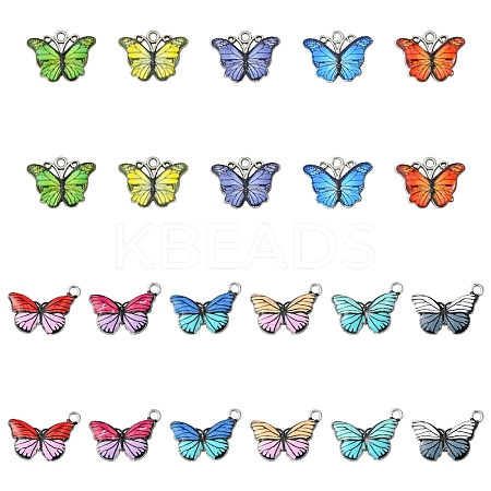 40Pcs Alloy Enamel Pendants ENAM-YW0005-25C-1