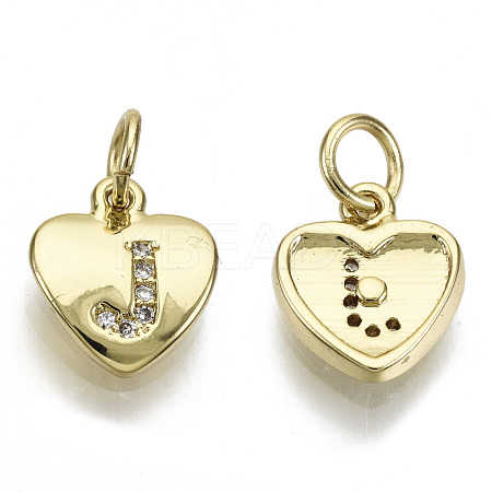 Brass Micro Pave Clear Cubic Zirconia Charms KK-N227-34J-NF-1