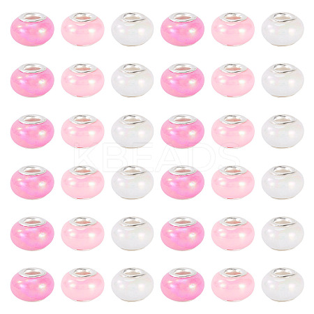 150Pcs Opaque Resin European Beads RESI-TA0004-61C-1