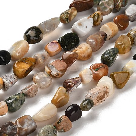 Natural Ocean Jasper Beads Strands G-P497-01E-90B-1