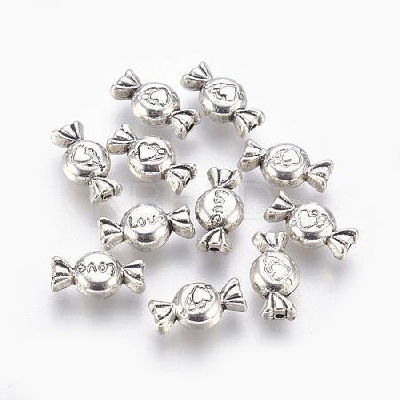 Tibetan Style Alloy Beads X-TIBEB-R035-AS-LF-1