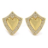 Rack Plating Brass Micro Pave Clear Cubic Zirconia Stud Earrings EJEW-I313-18A-G-1