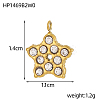 304 Stainless Steel Micro Pave Cubic Zirconia Pendants STAS-OY008-67G-6